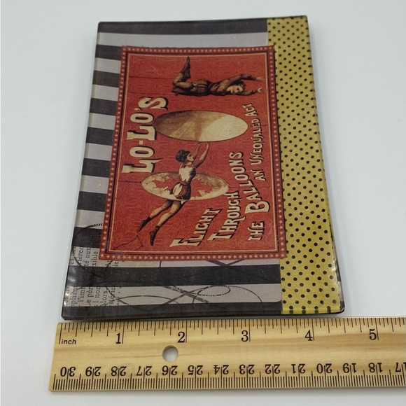 Handmade Decoupaged Circus Catchall Tray Glass Jewelry Trinket 4 by 6 inch Gifts - Picture 4 of 5